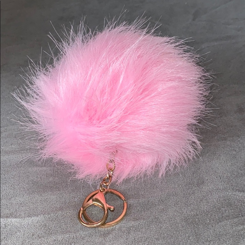 Pink Fur Keychain